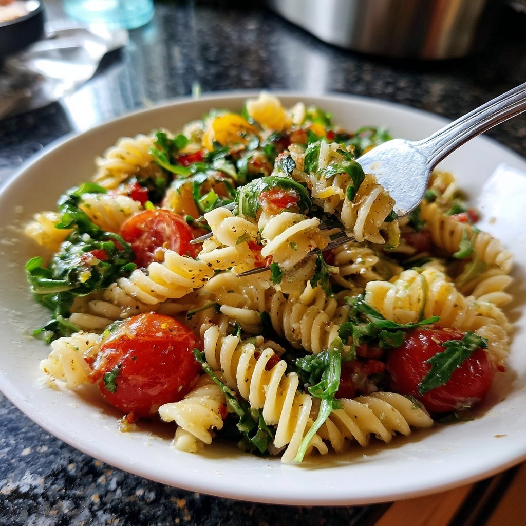 Mediterraner Nudelsalat Mit Rucola