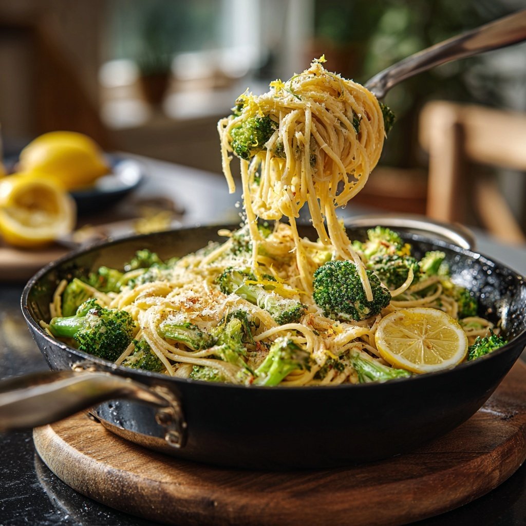 Brokkoli Nudelpfanne Mit Zitronen Sahne
