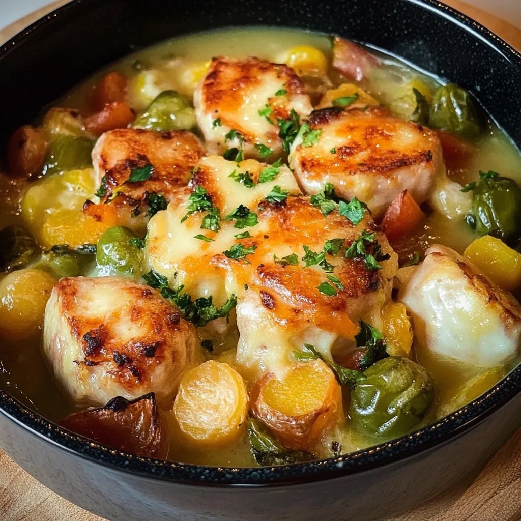 Rosenkohl-Kasseler-Auflauf