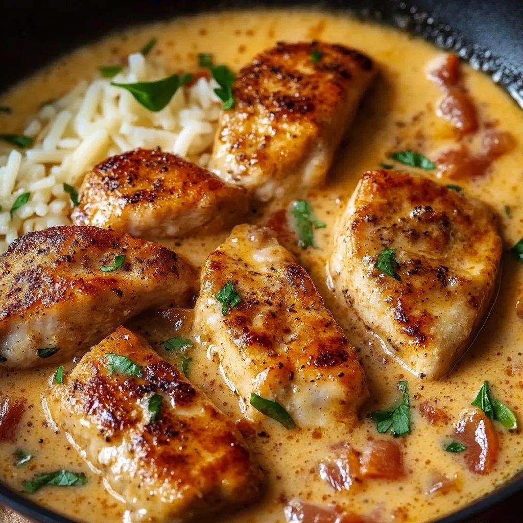 Hähnchenfilet in Frischkäse-Parmesan-Soße