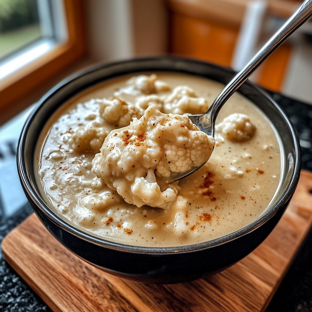 Vegane Blumenkohlsuppe mit Gewürzen