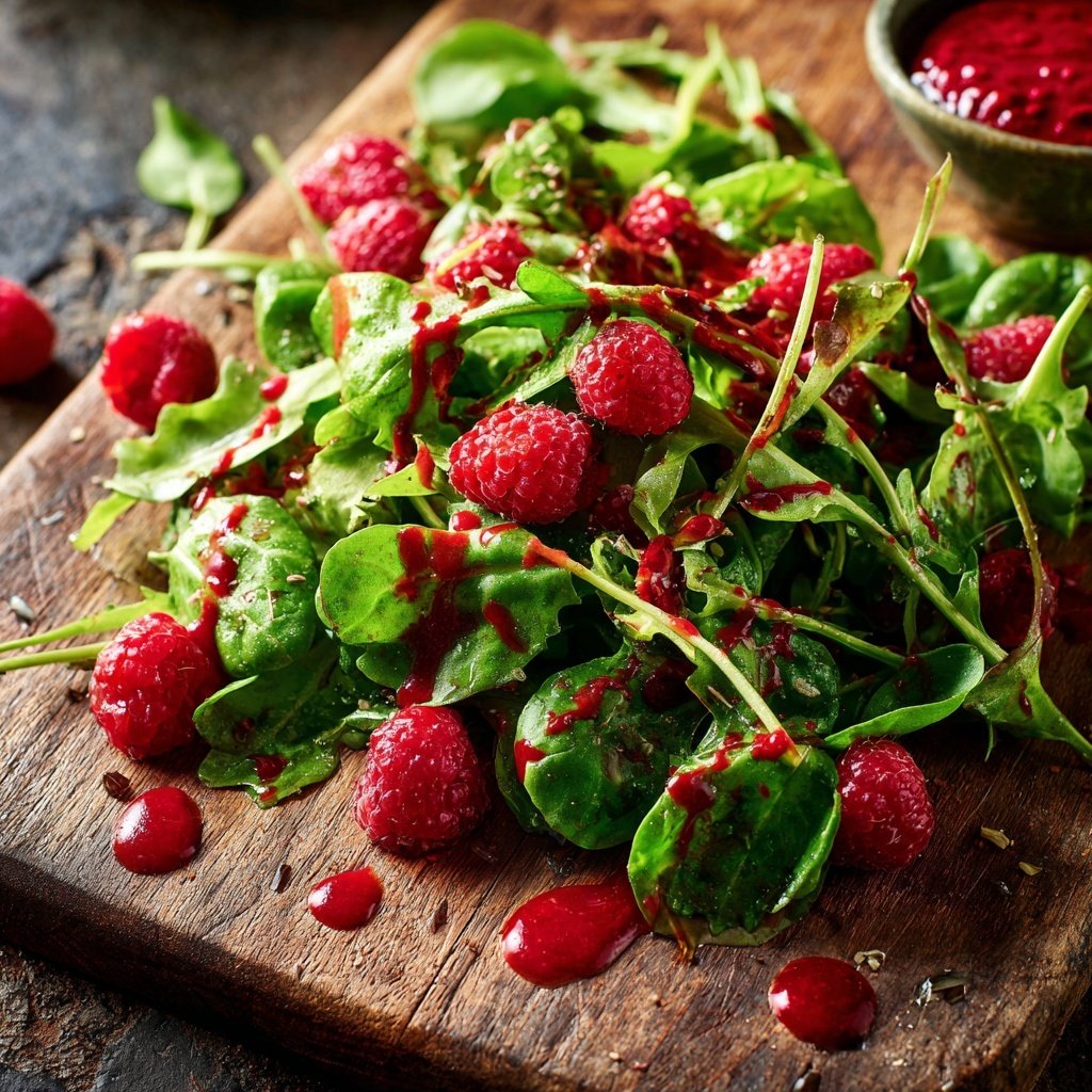 Rucolasalat mit Himbeerdressing