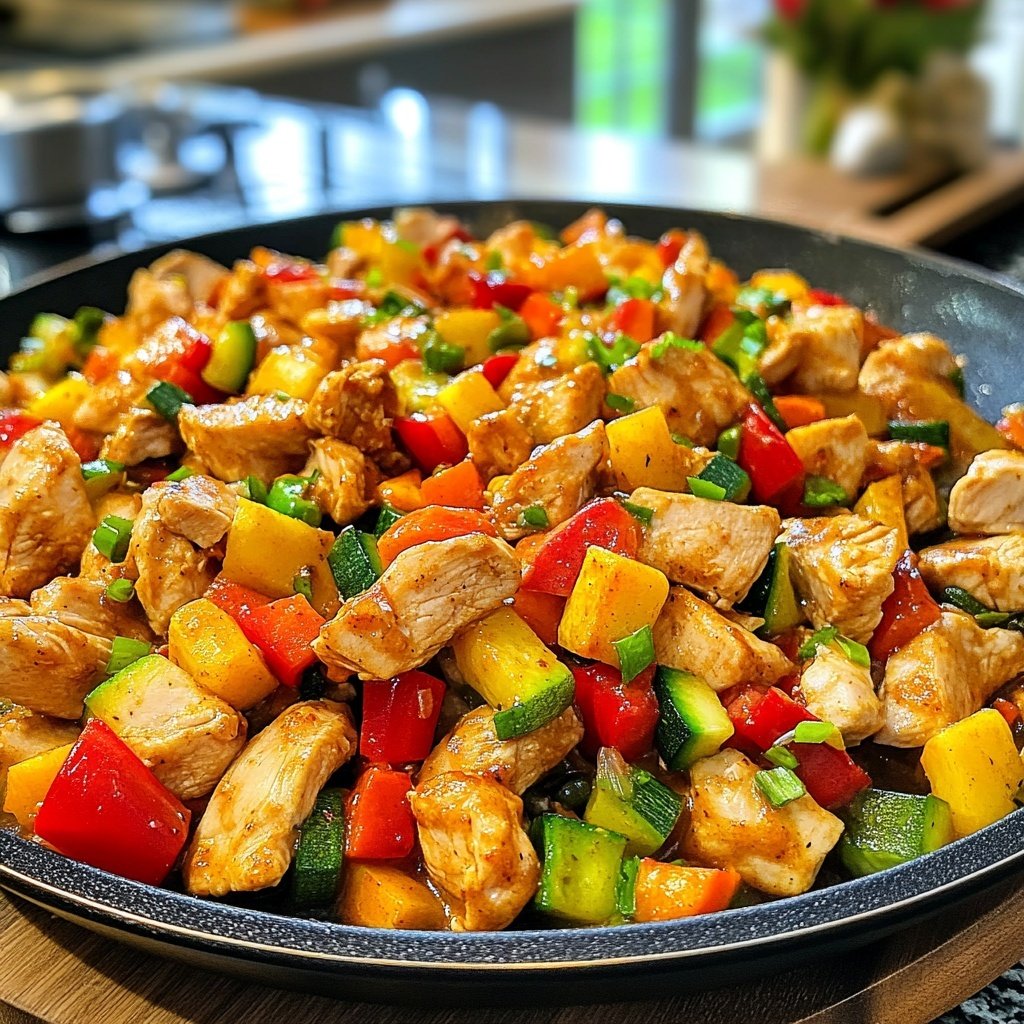 High Protein Hähnchenpfanne mit Gemüse