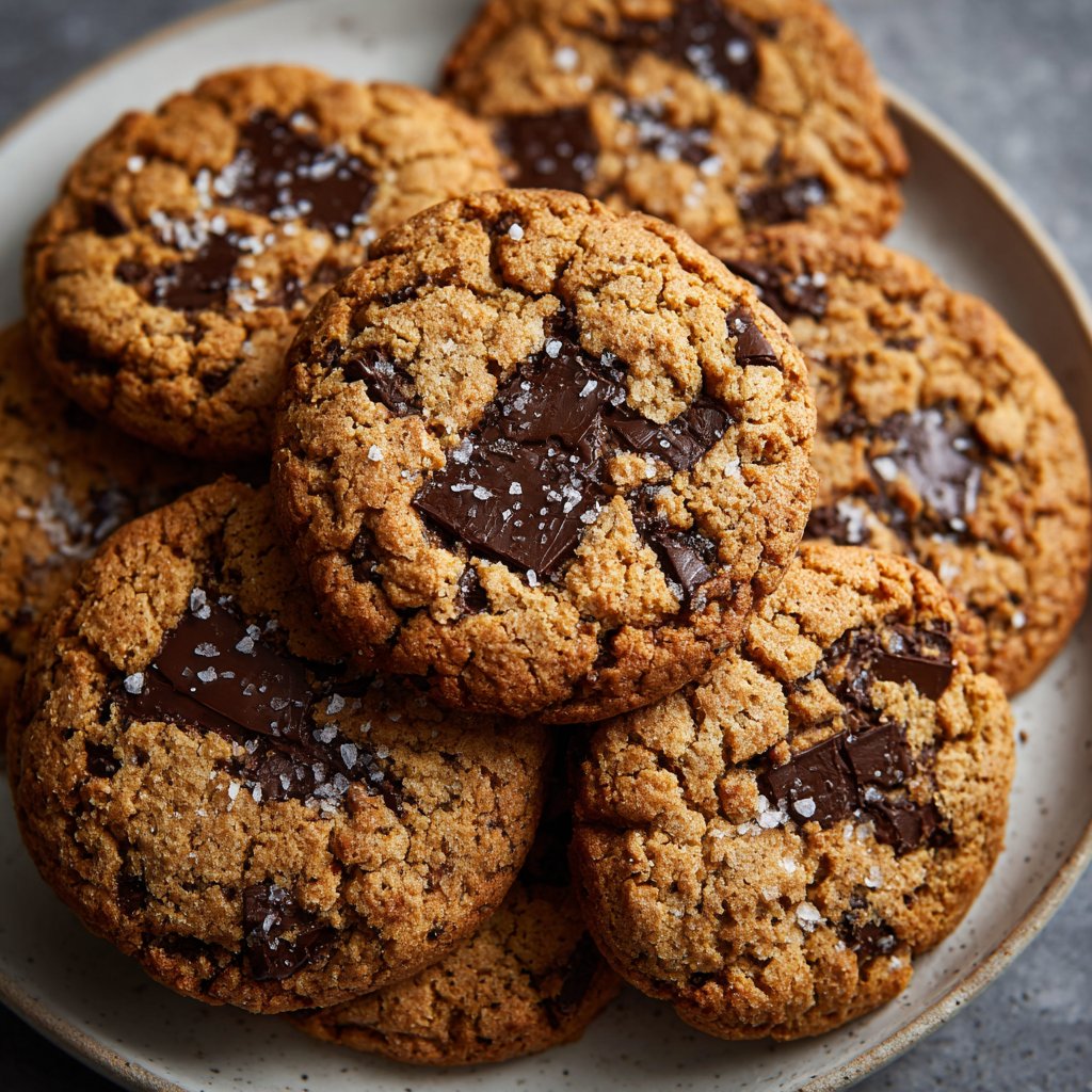 Cookies mit Zartbitterschokolade und Meersalz