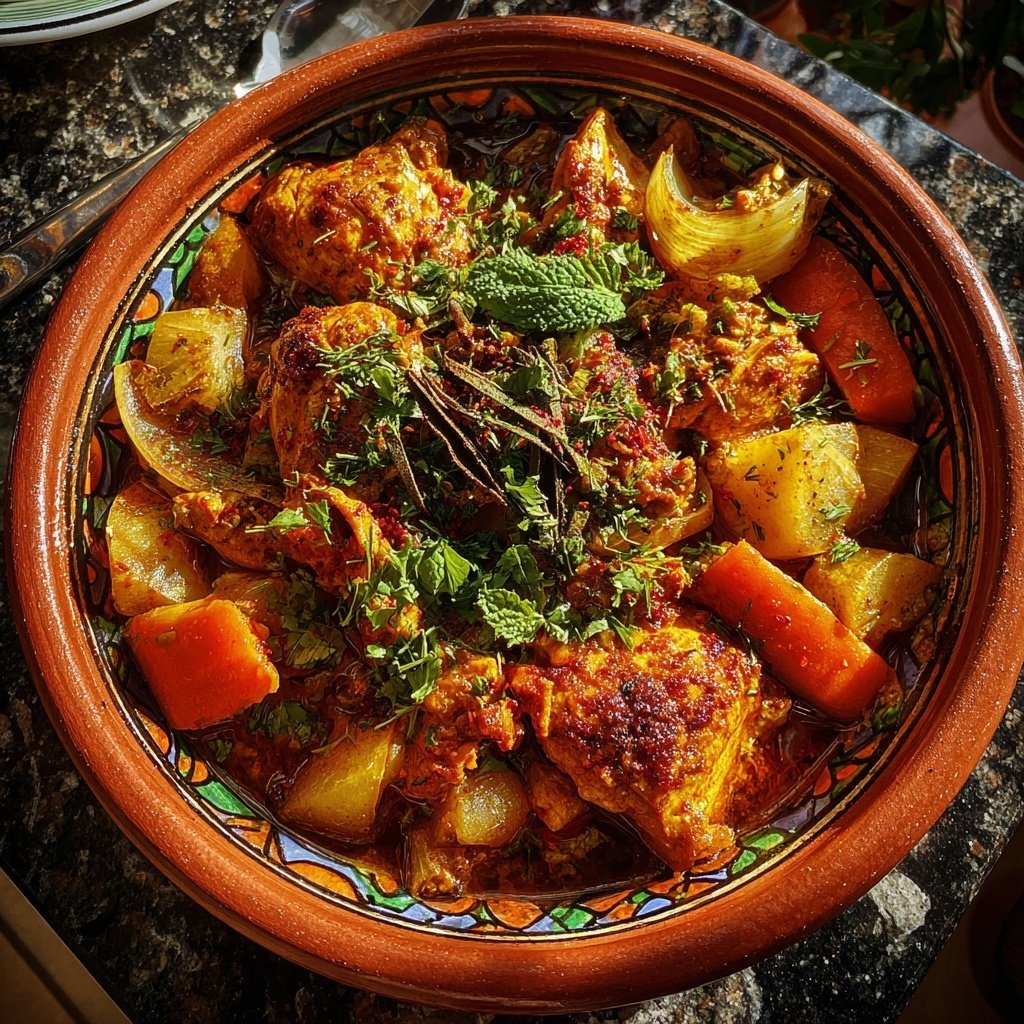 Internationale Küche Marokkanisches Hähnchen-Tagine