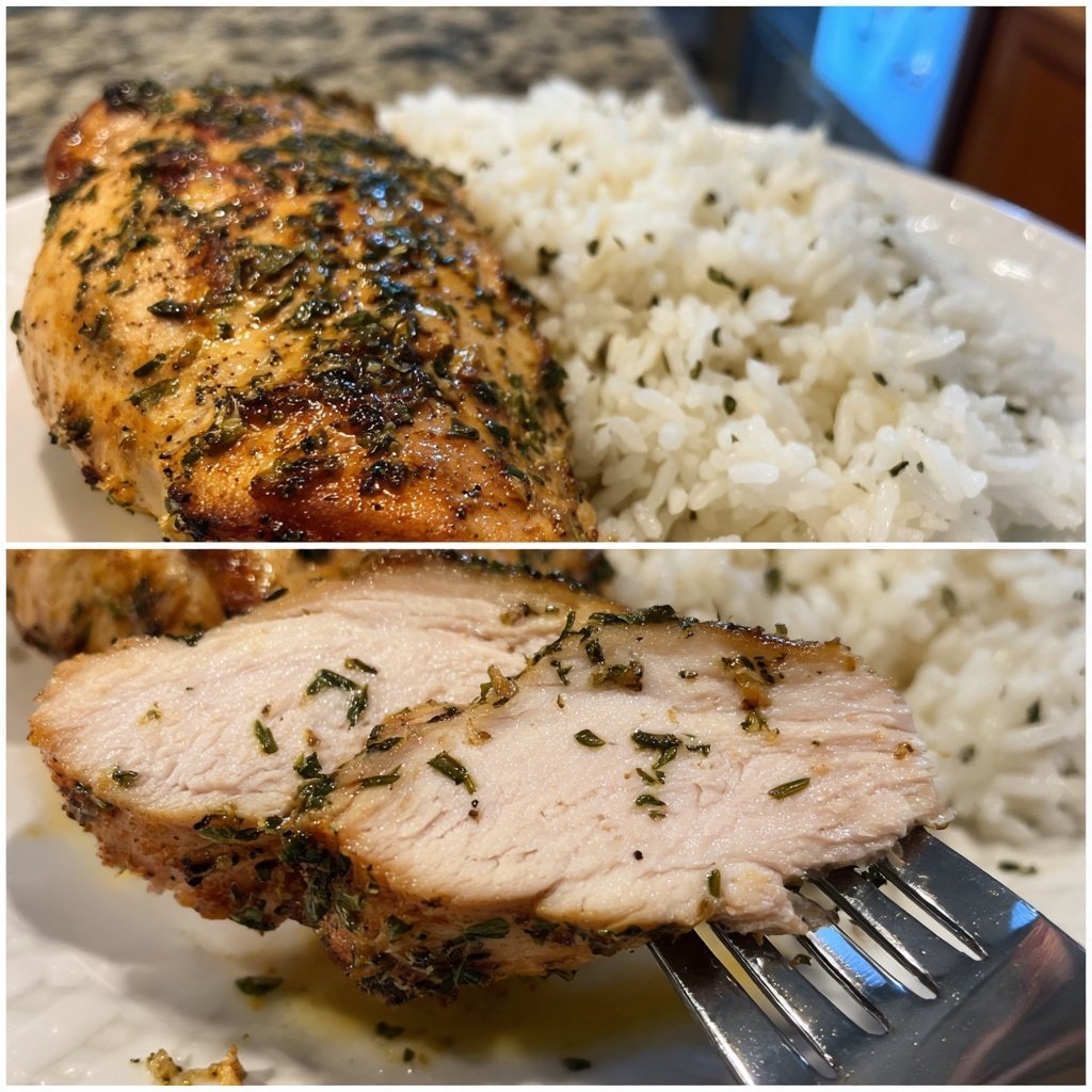 Hähnchenbrust mit Reis