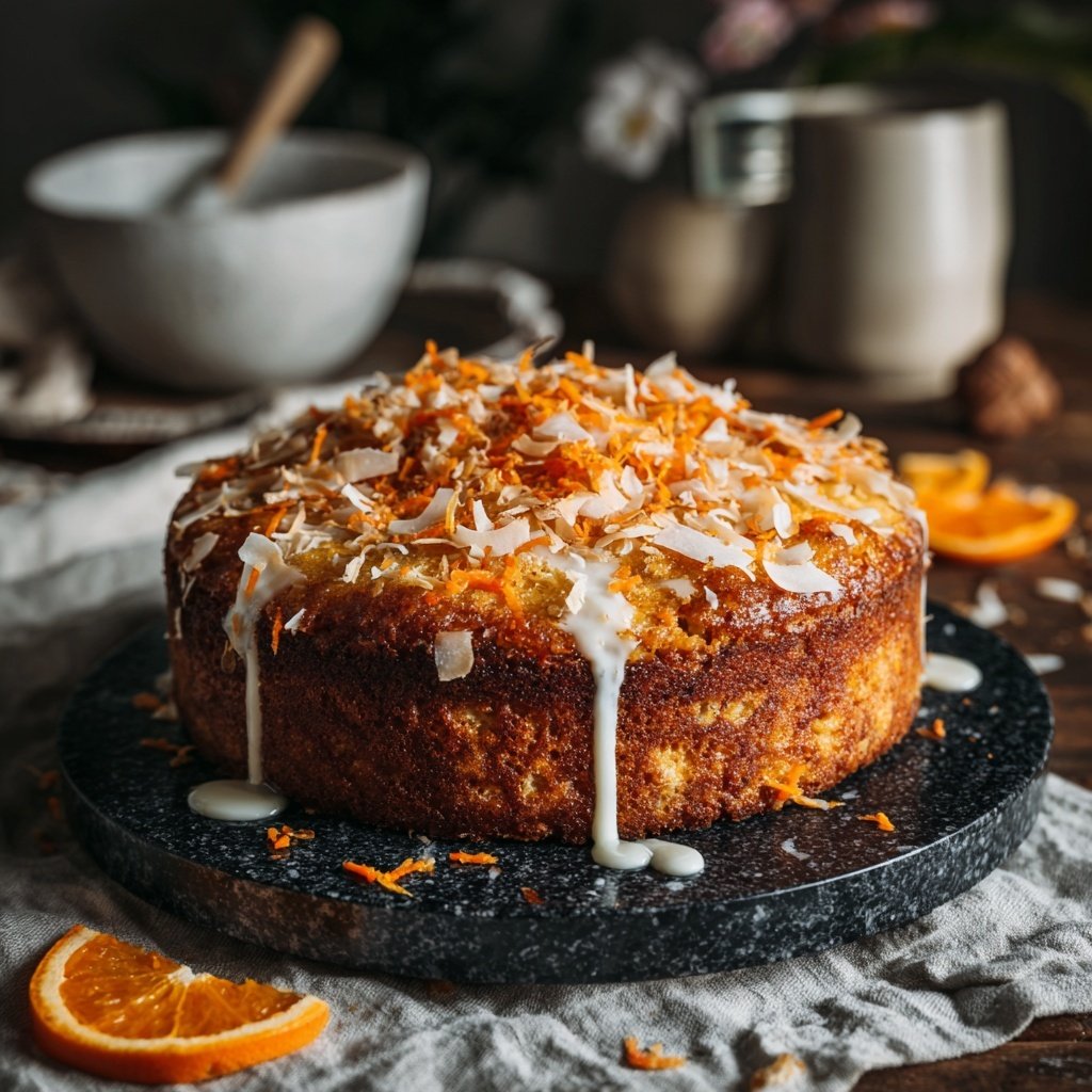 Karottenkuchen Mit Kokosraspeln