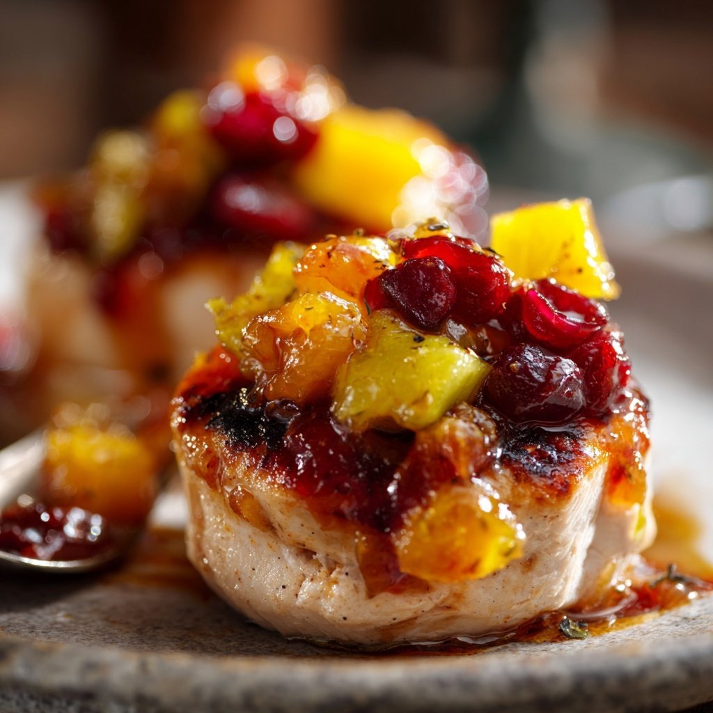 Putenmedaillons mit Fruchtchutney