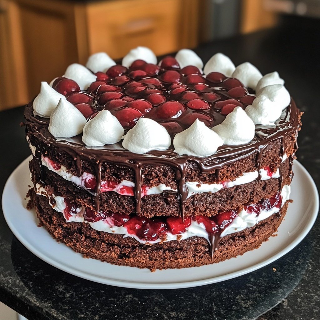 Schoko-Kirsch-Torte mit Sahne - Küchenmomente