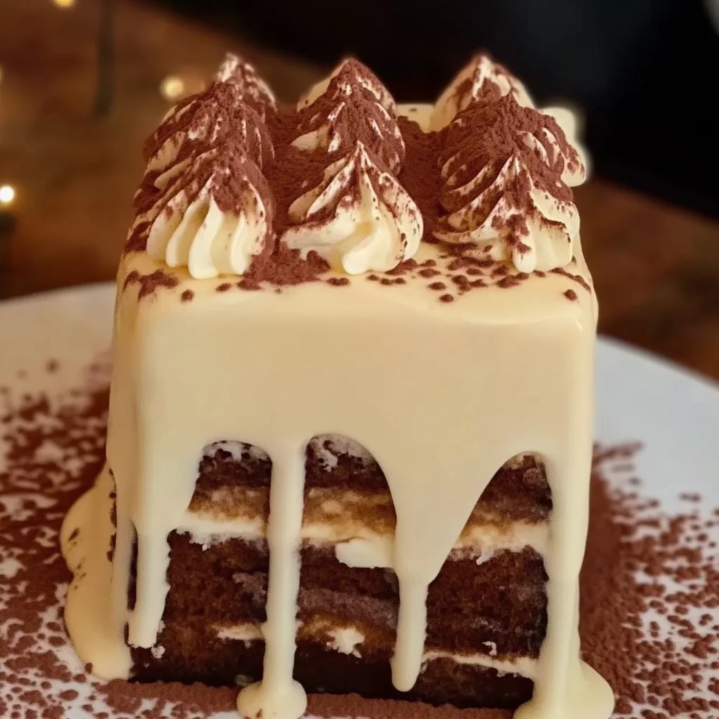 Weihnachtliches Tiramisu als Kerze